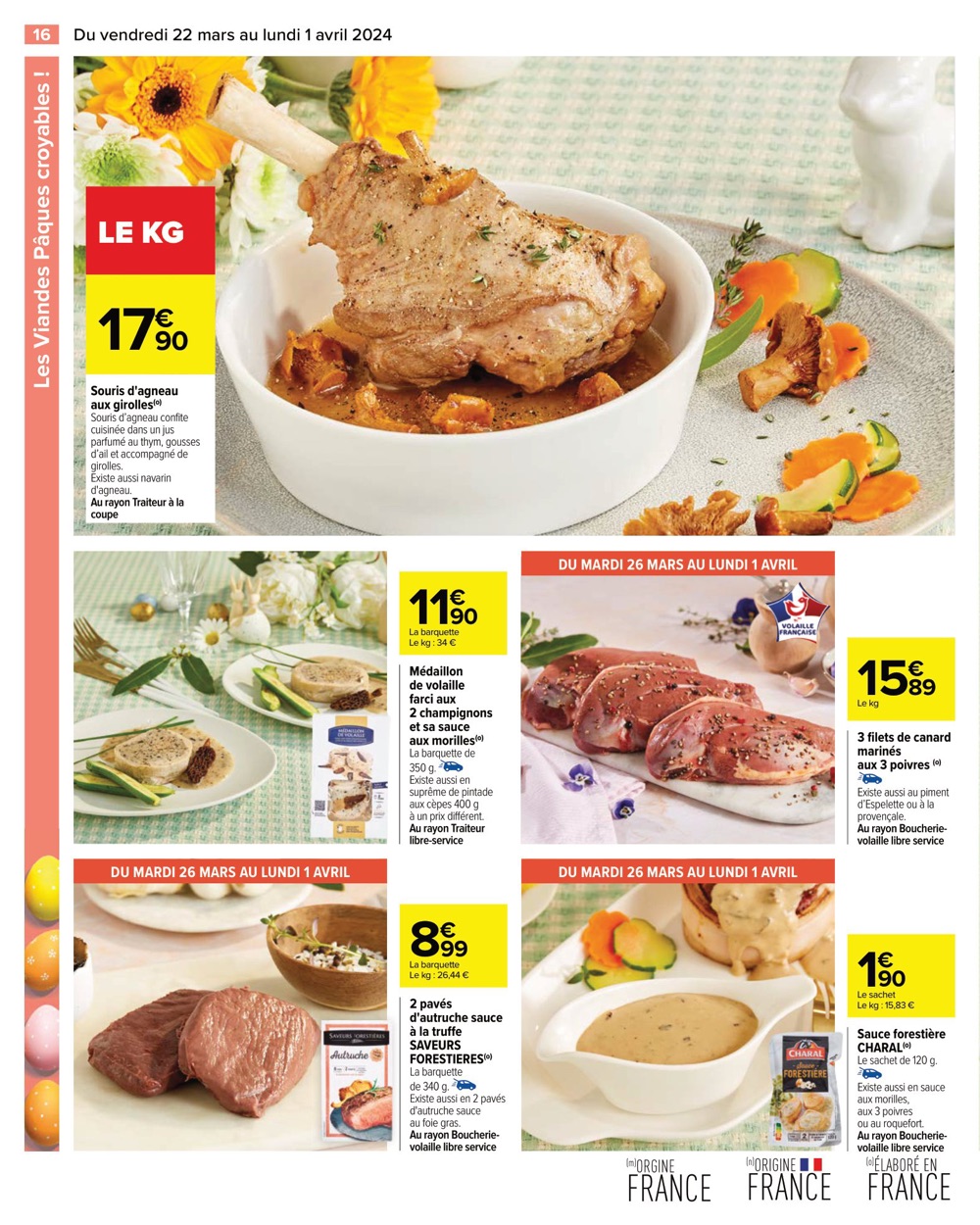 Catalogue Carrefour repas de féte du 22 mars au 1 avril 2024