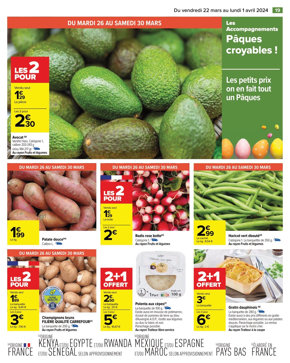 Catalogue Carrefour repas de féte du 22 mars au 1 avril 2024