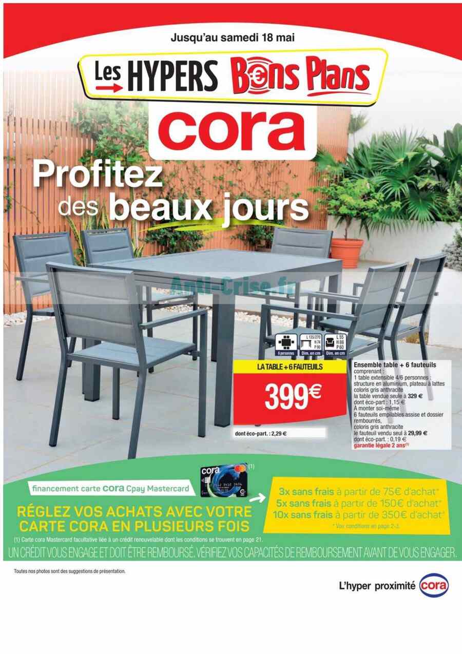 Catalogue Cora salons de jardin du 19 mars au 28 mai 2024