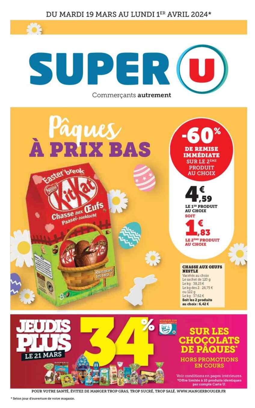 Catalogue Super U (Pâques) du 19 mars au 1 avril 2024