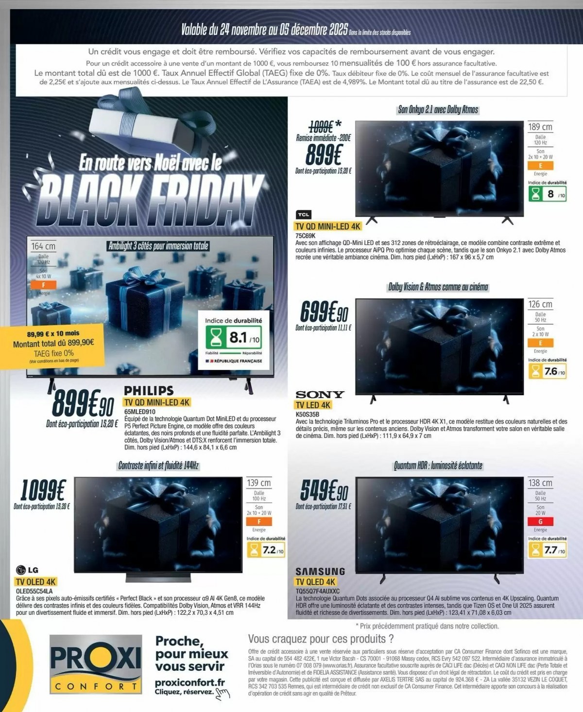 Catalogue Proxi Confort Black Friday du 24 novembre au 5 décembre, 2025 1 – proxi confort black friday 2