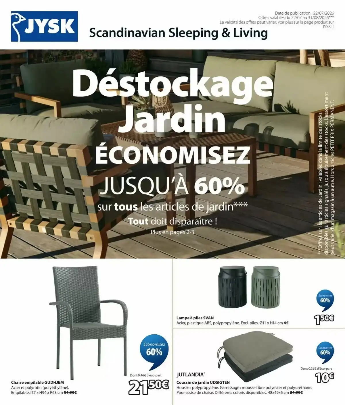 Catalogue Jysk Du 22 Juillet Au 31 Août 2026 - Image 1 Du 22 Juillet