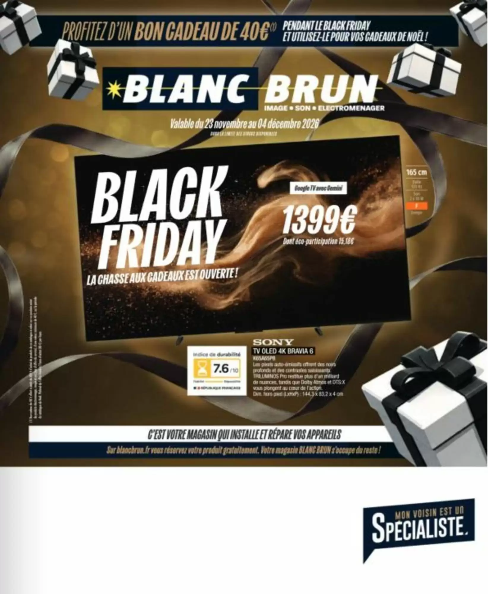 Catalogue Blanc Brun Black Friday 2026 - Image 1 Du 23 Novembre Au 4 Décembre 2026