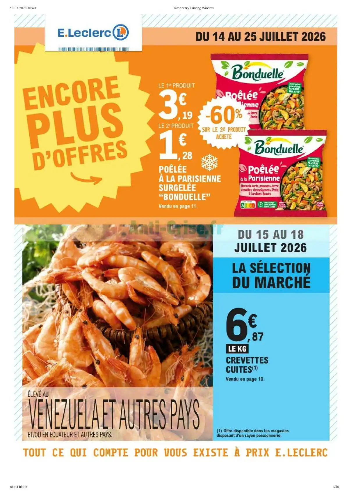 Catalogue Leclerc Du 14 Juillet Au 26 Juillet 2026 - Image 1 Du 14 Juillet