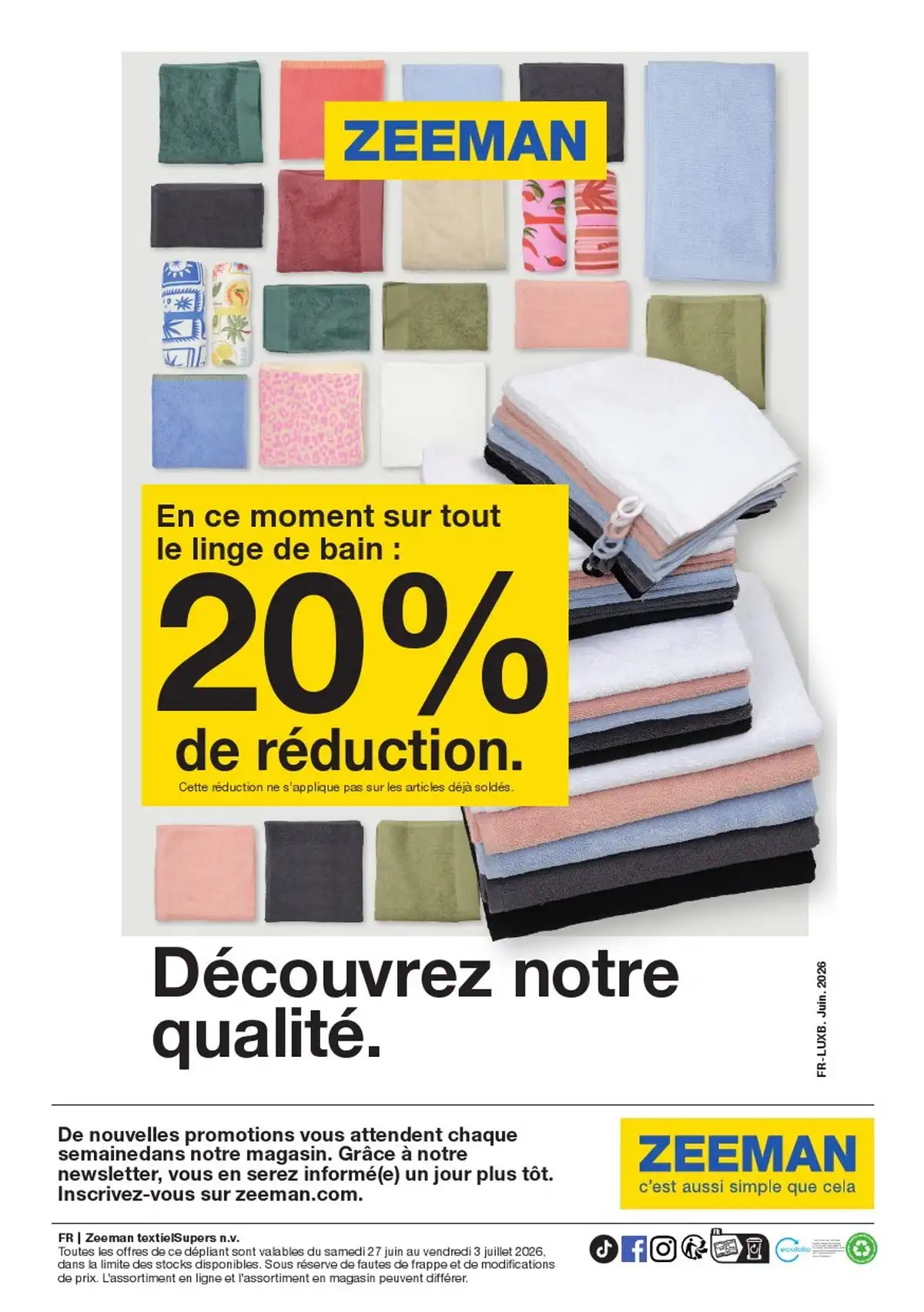 Catalogue Zeeman Du 27 Juin Au 3 Juillet 2026 - Image 1 Du 27 Juin