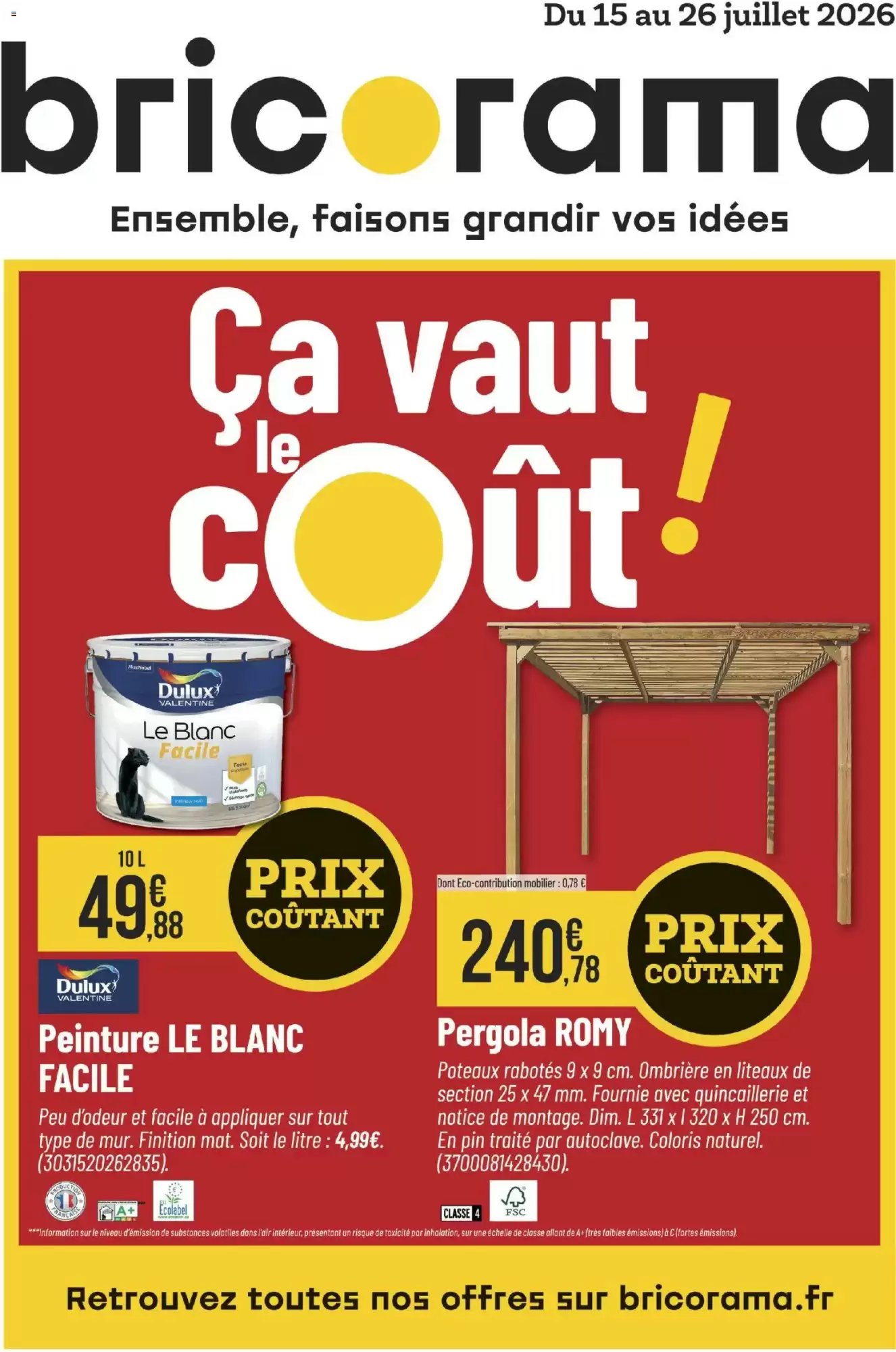 Catalogue Bricomarché Du 29 Juillet Au 8 Août 2026 - Image 1 Du 15 Juillet