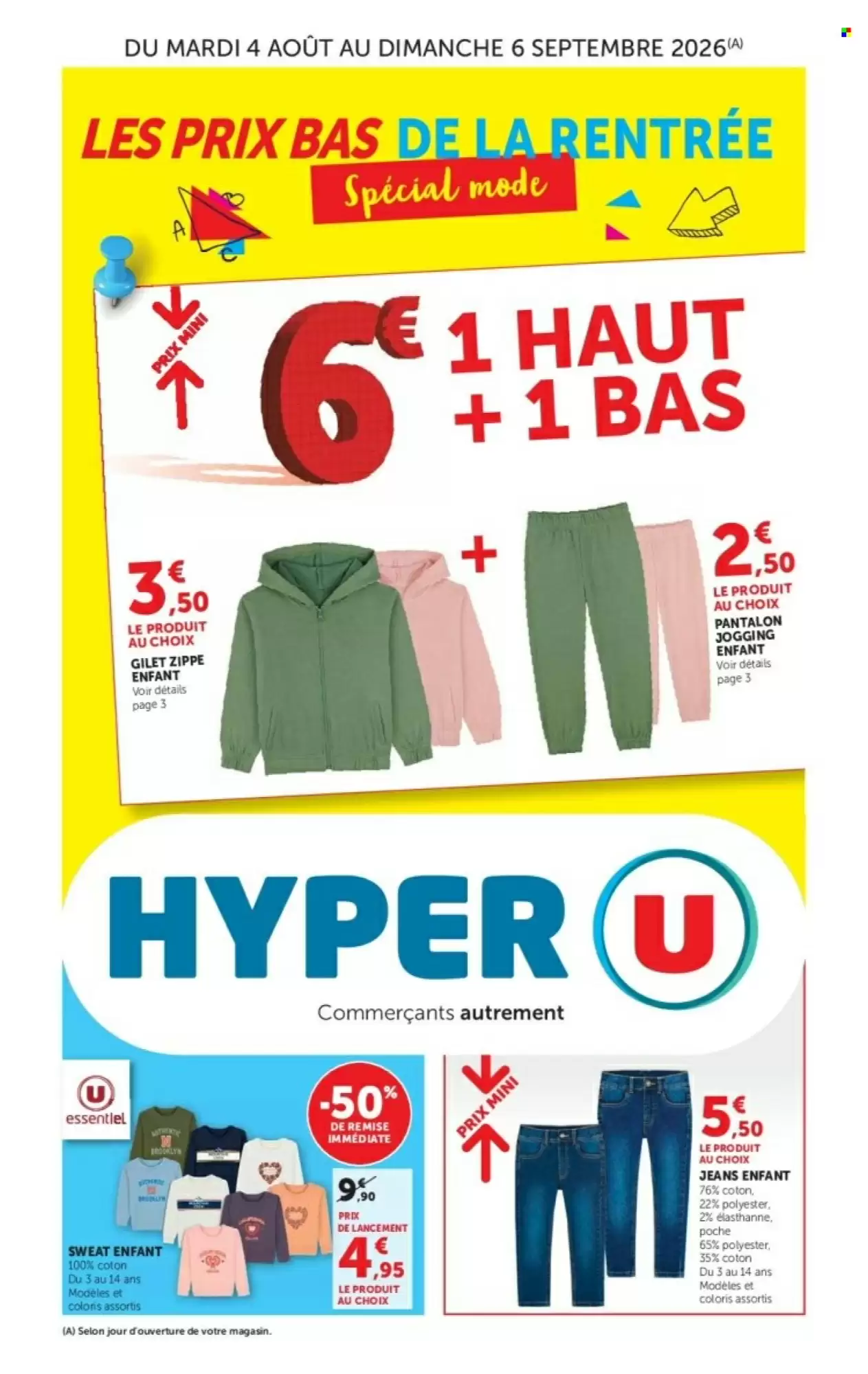 Catalogue Hyper U Du 18 Août Au 30 Août 2026 - Image 1 Du 4 Août - 6 Septembre