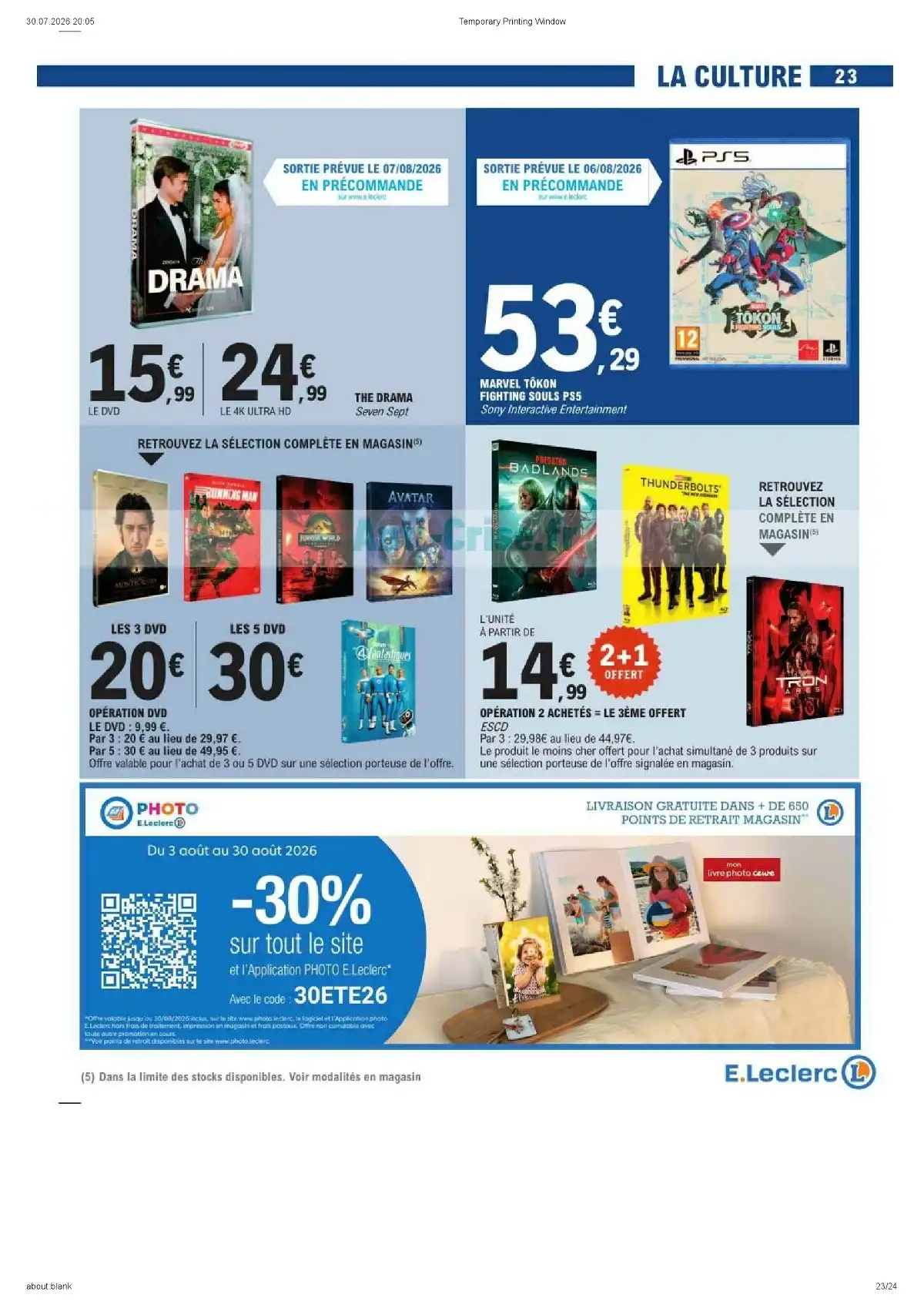 Catalogue Leclerc Du 4 Août Au 15 Août 2026 - Image 1 Leclerc Du 4 Août