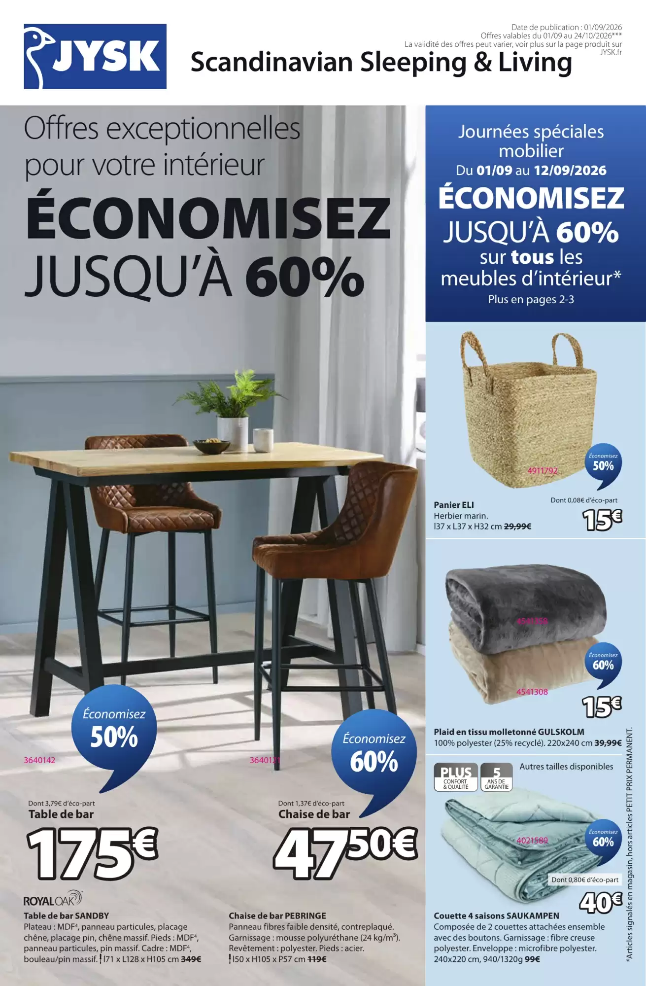 Catalogue Jysk Du 7 Septembre Au 30 Septembre 2026 - Image 1 Du 7 Septembre