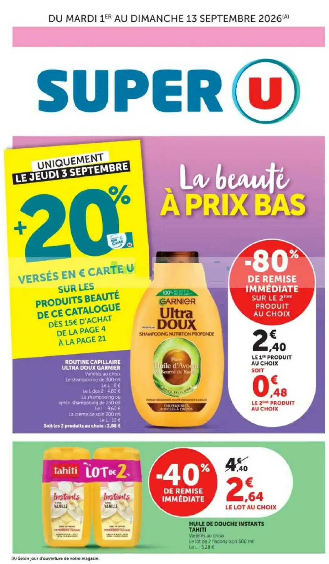 Catalogue Super U Du 1 Septembre Au 13 Septembre 2026 - Image 1 Du 1 Septembre