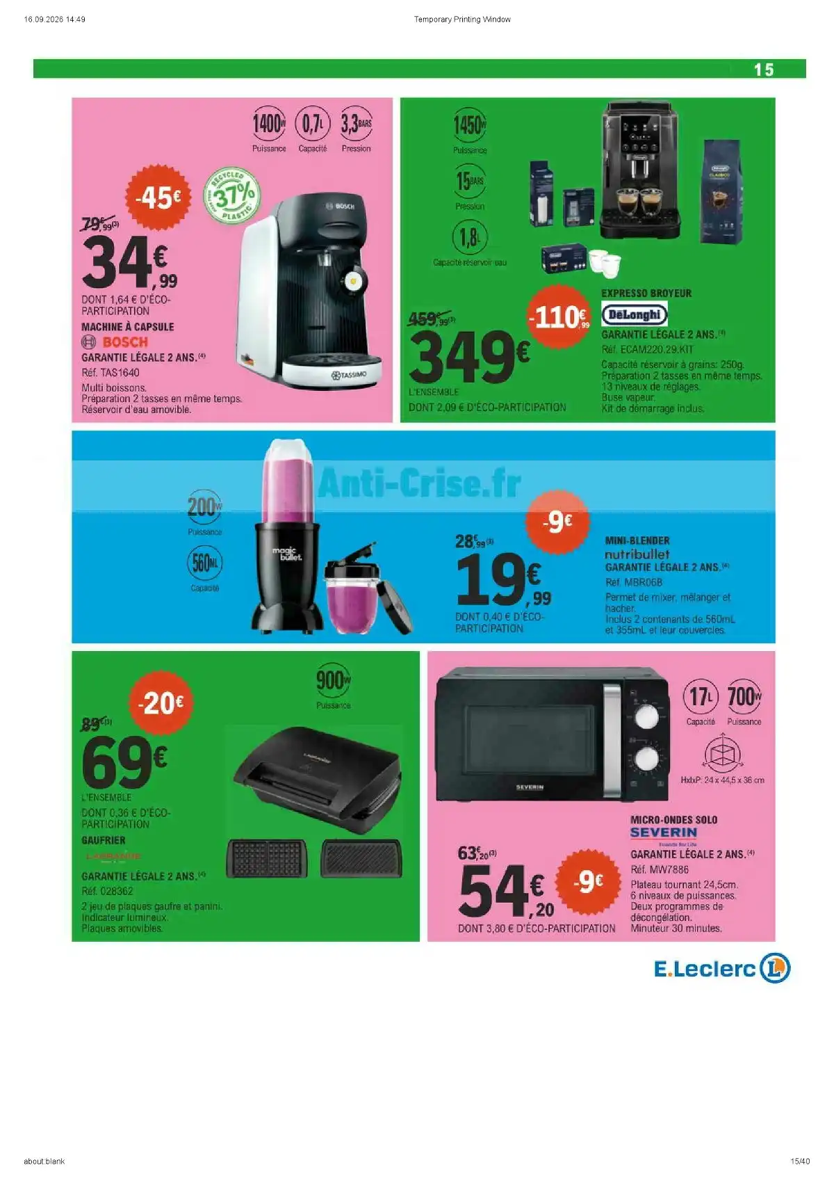 Catalogue Leclerc Du 22 Septembre Au 3 Octobre 2026 - Image 1 Du 22 Septembre