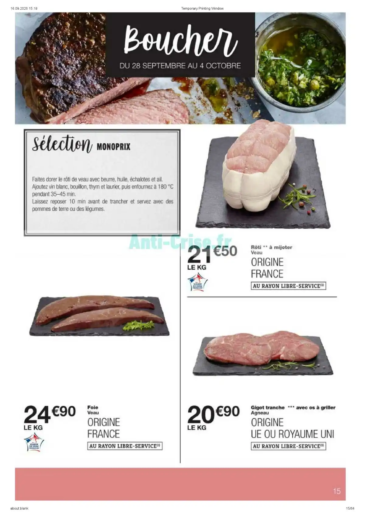 Catalogue Monoprix Du 22 Septembre Au 4 Octobre 2026 - Image 1 Du 22 Septembre