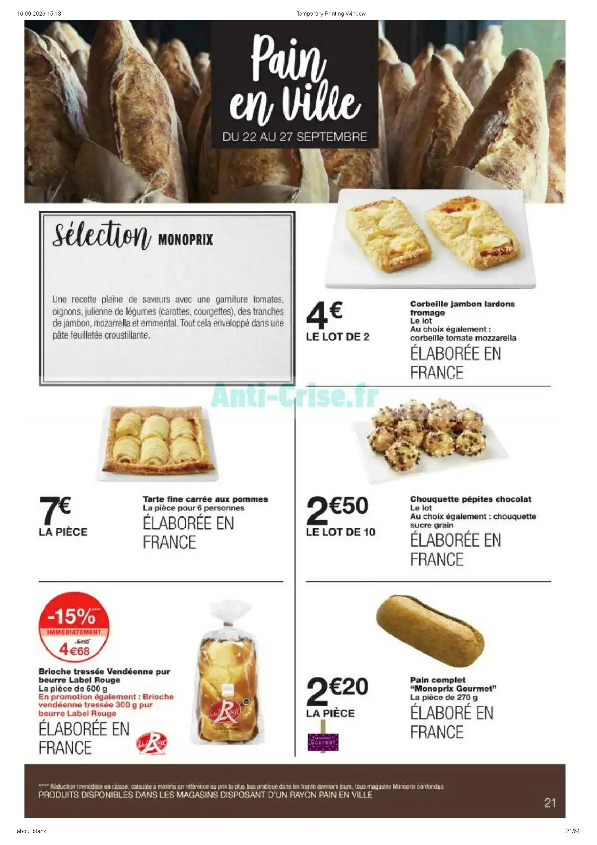 Catalogue Monoprix Du 22 Septembre Au 4 Octobre 2026 - Image 1 Du 22 Septembre
