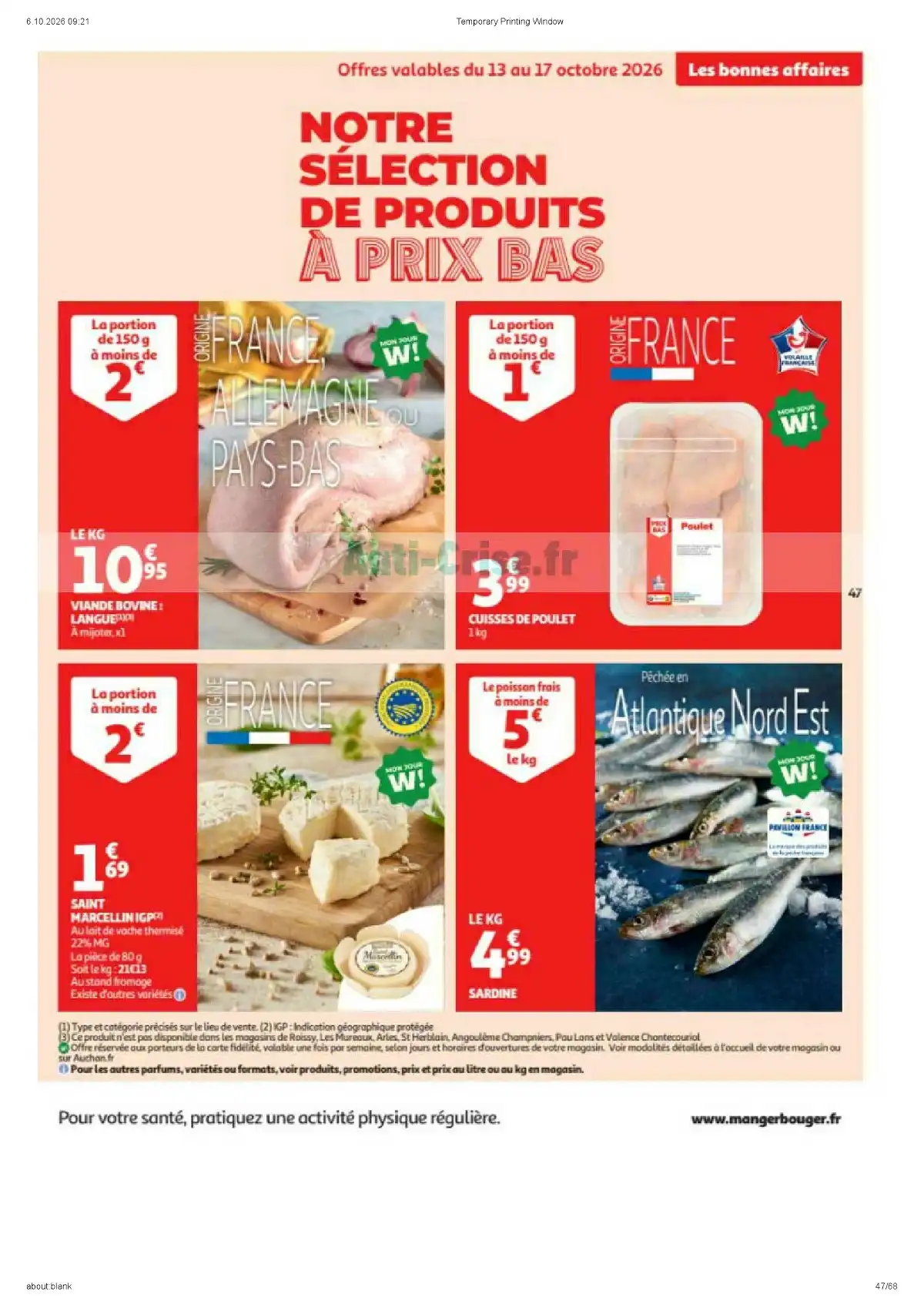 Du 13 Octobre