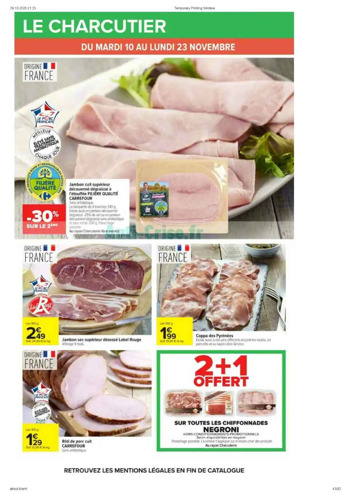 Du 10 Novembre