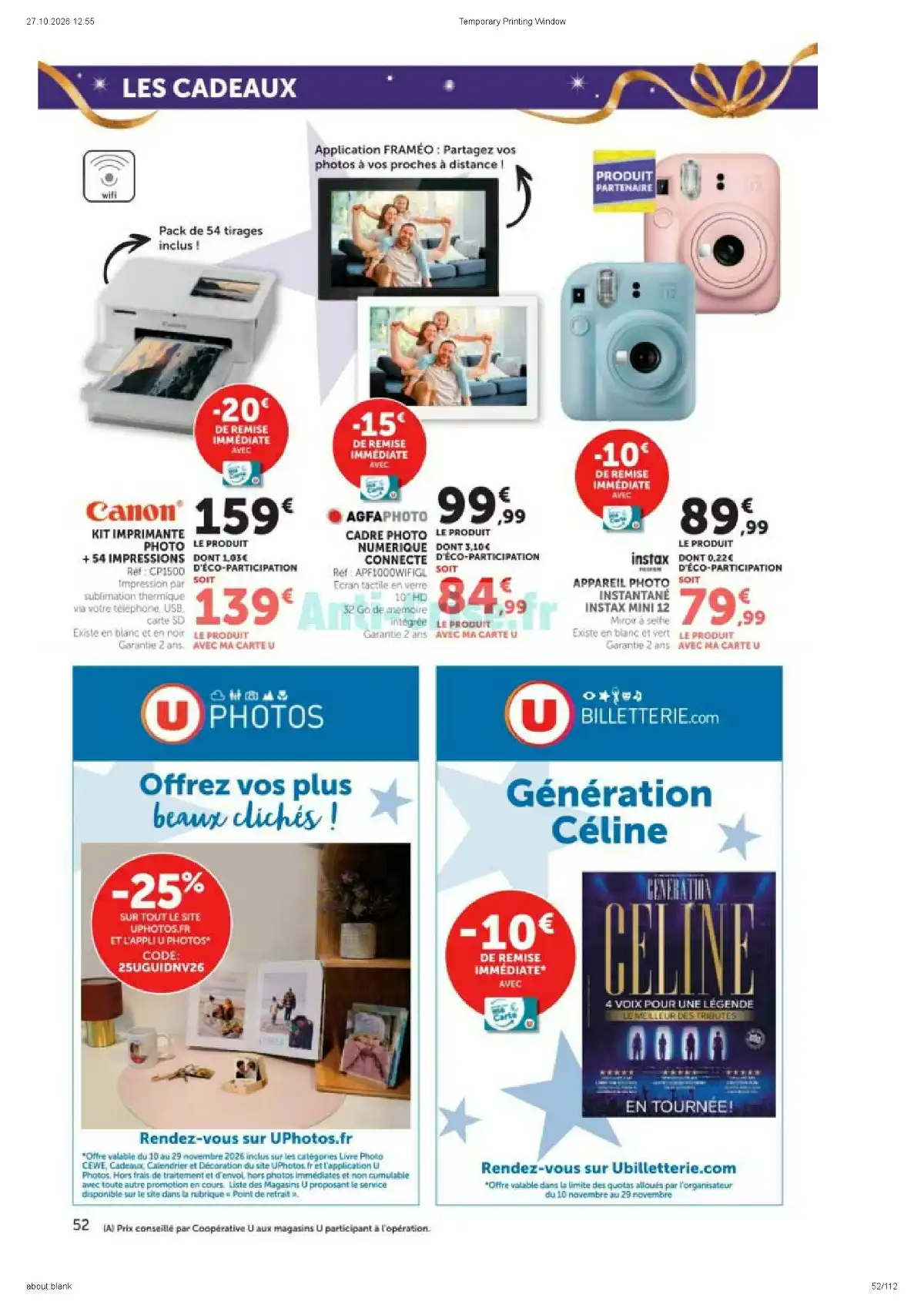 Du 10 Novembre - 29 Décembre 2026